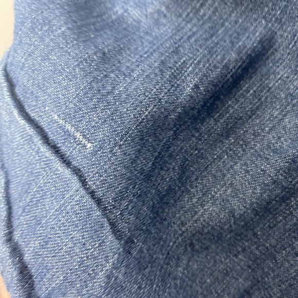 LL Bean Shirt Mens XL Tall Blue Denim Work Shirt Flannel Lined Button Front - Picture 5 of 6